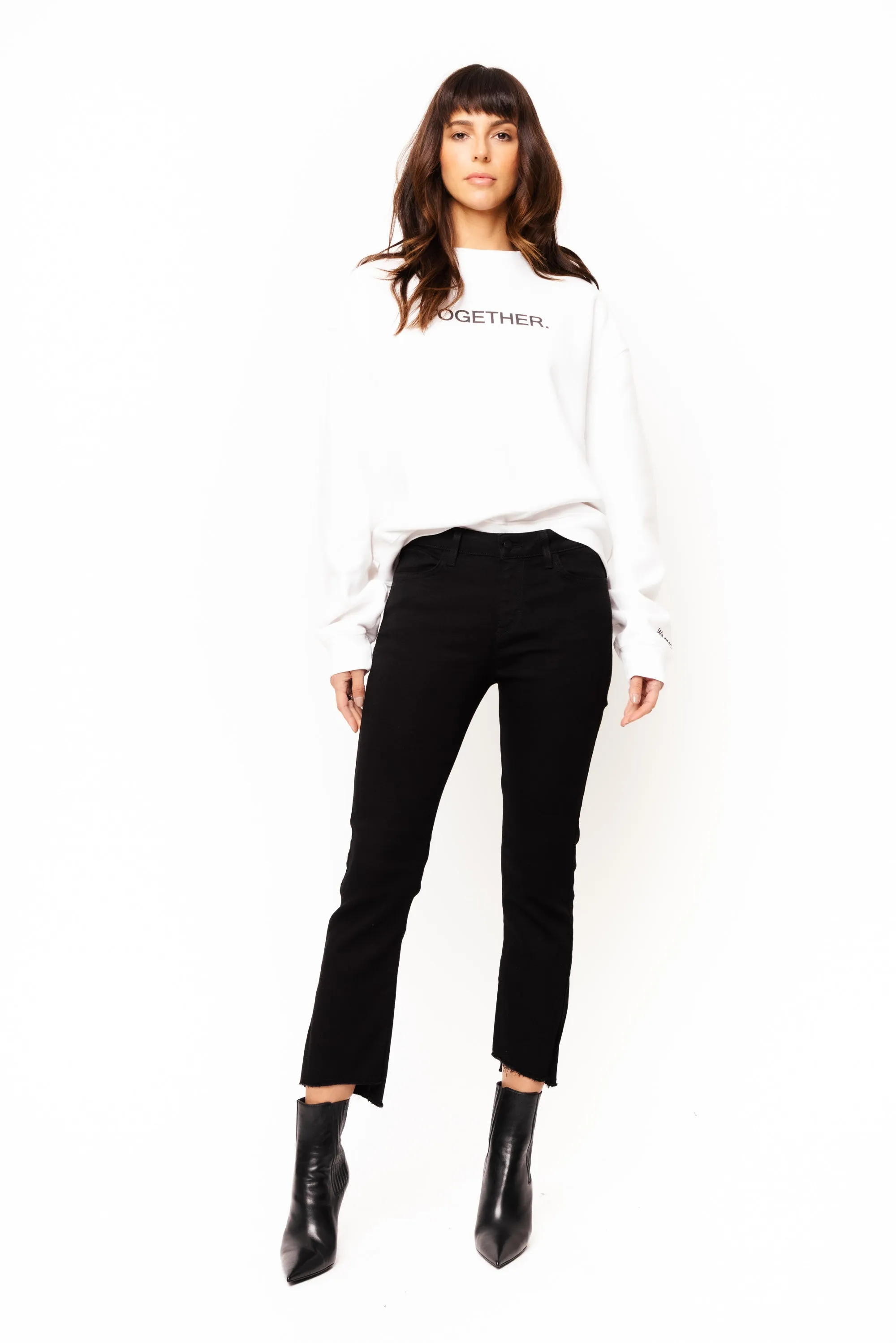 Bellissima Ankle Flare In Black Pencil