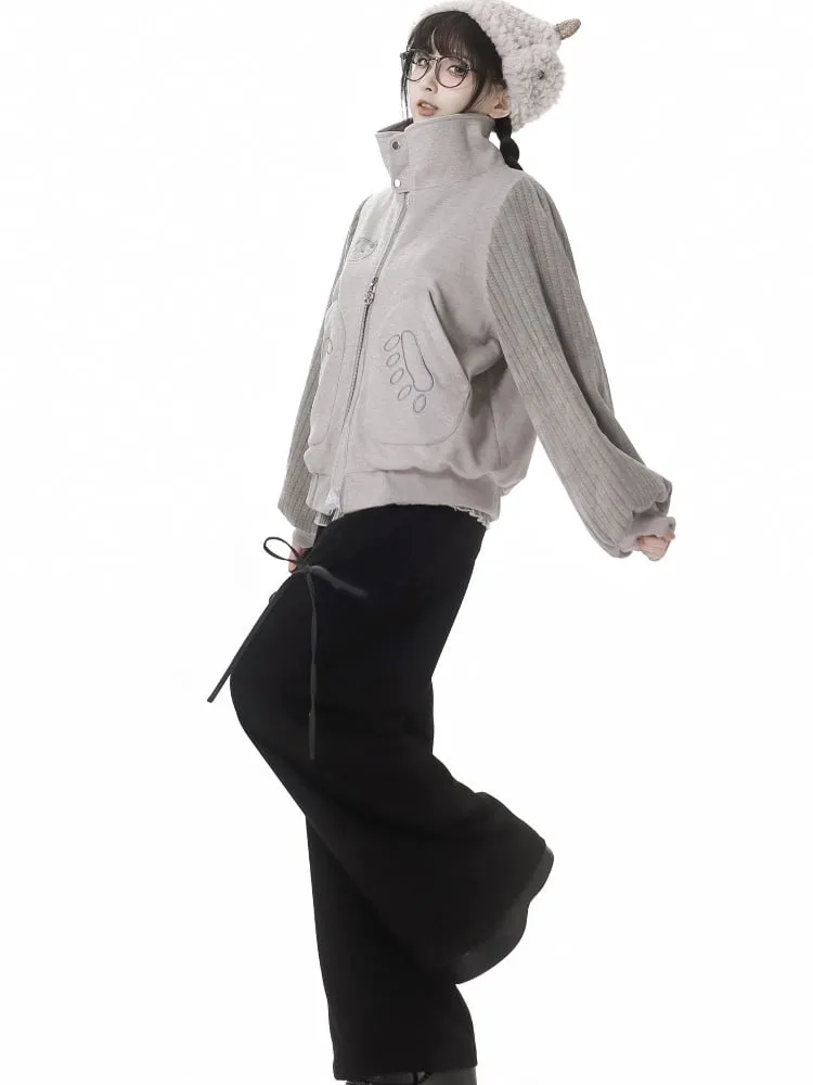 Black Bowknot Wide-Leg Pull-on Pants