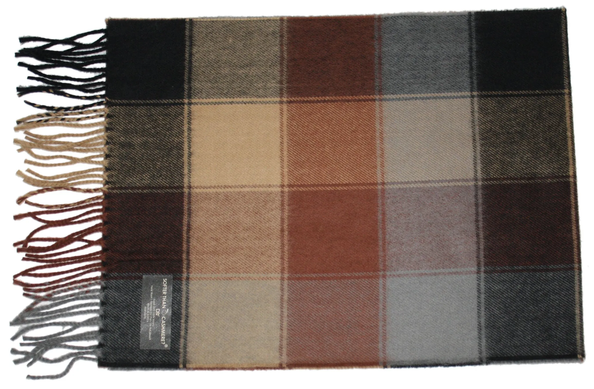 Bold Check Cashmere Feel Men's Scarf