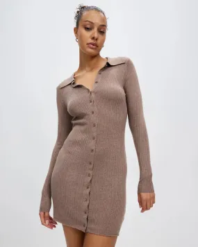 CAROLINE KNIT MINI DRESS | MINK