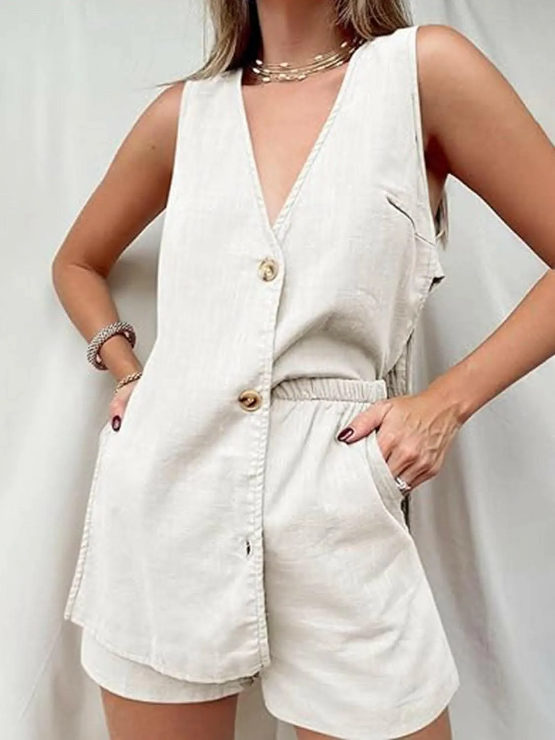 Chic cotton lounge set - cozy comfort