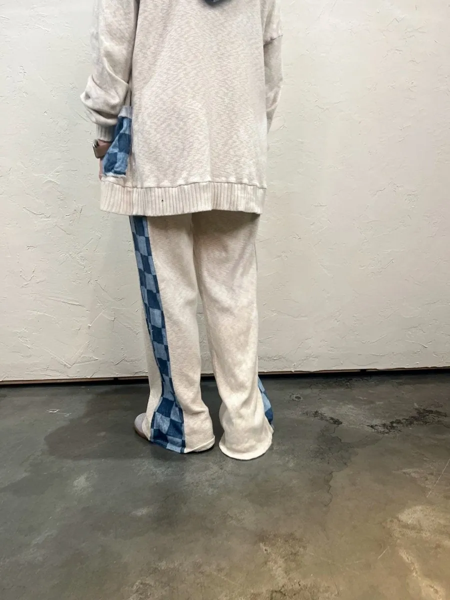 Cooper Check Mix Pants - Snow/Blue