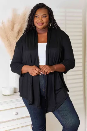 Cozy & Comfortable Open Front Cardigan in Black