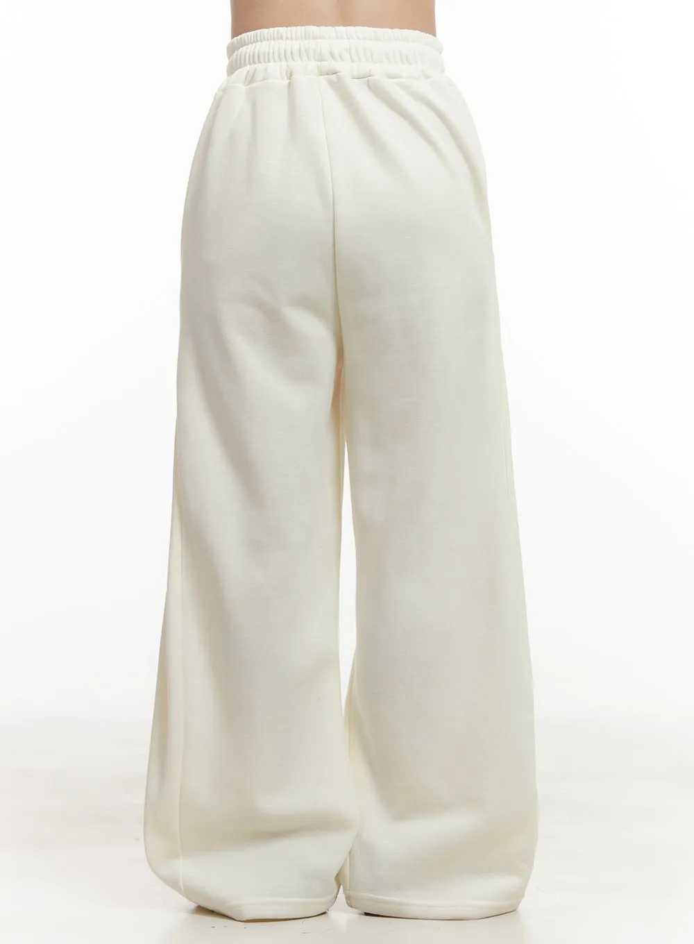 Cozy Pintuck Buttoned Wide-Leg Sweatpants IJ510