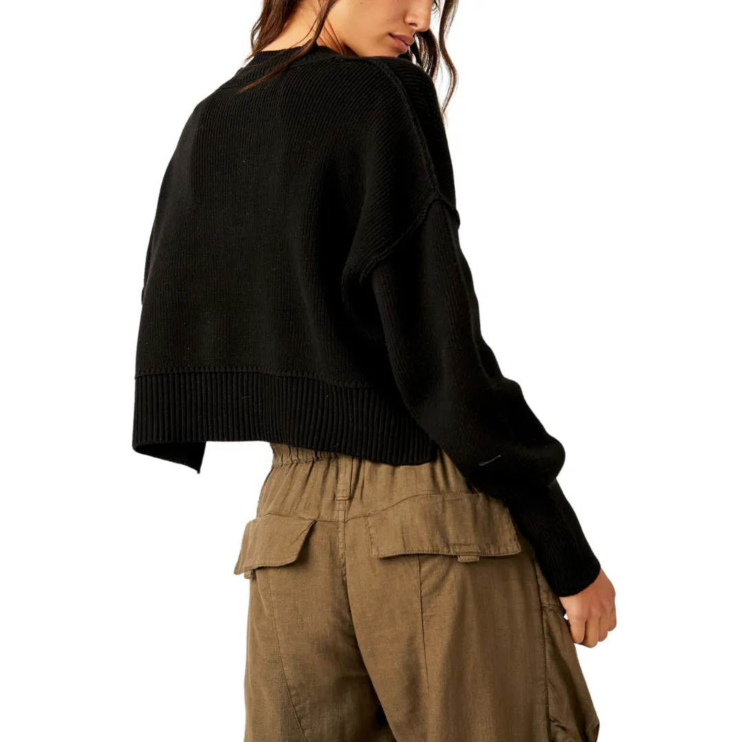 Easy Street Crop Pullover in Black