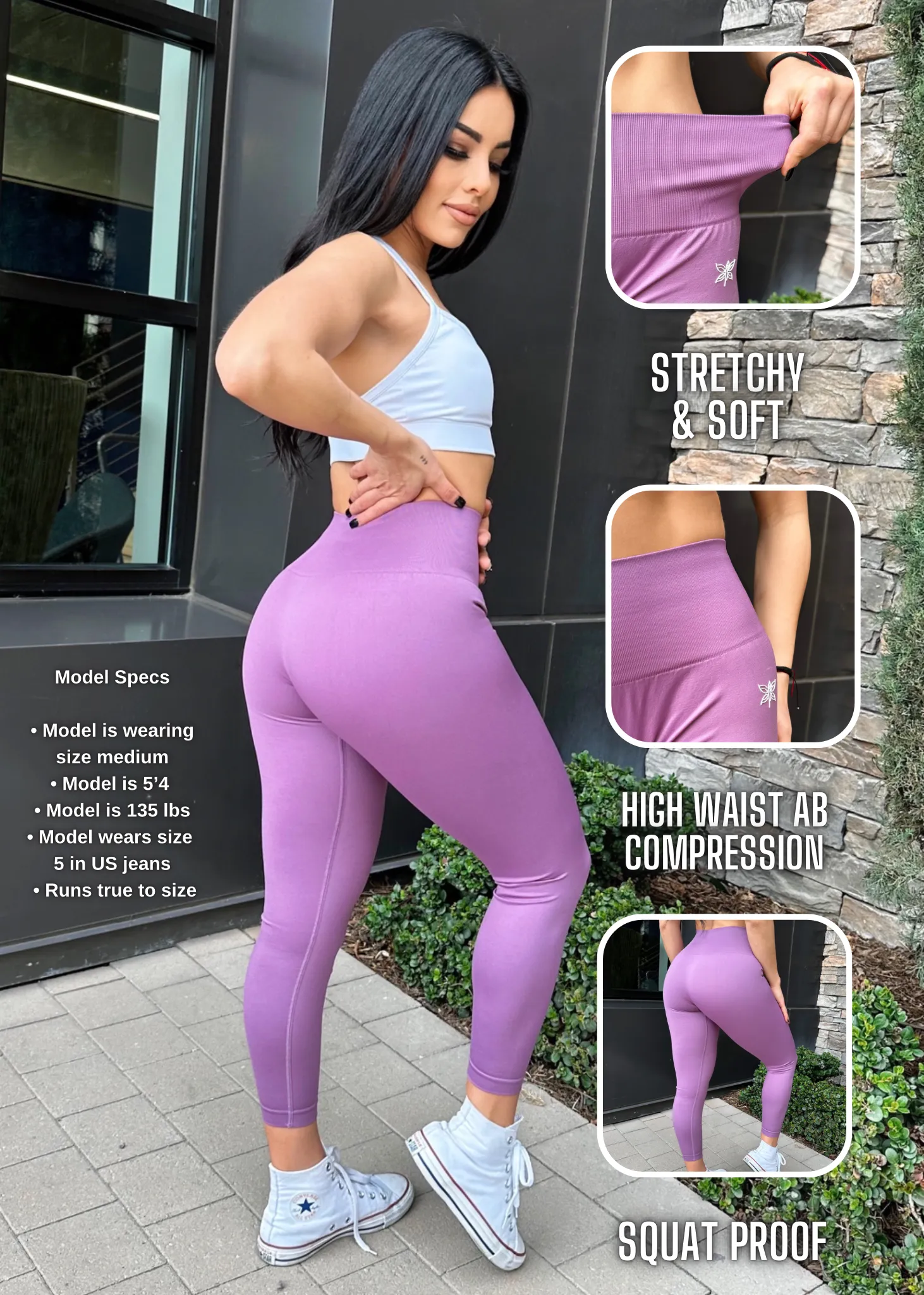 Essential Seamless Soft Leggings (Lilac)