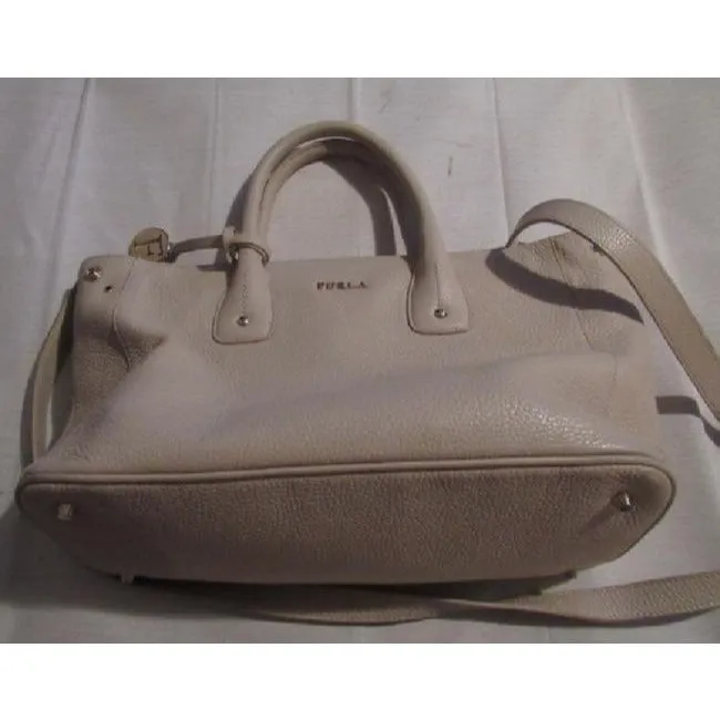 Furla New Pursesnew Designer Purses Ivory Blush Textured Leather Satchel
