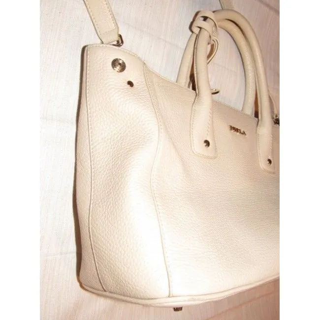 Furla New Pursesnew Designer Purses Ivory Blush Textured Leather Satchel