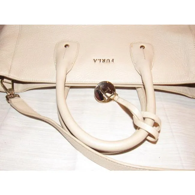 Furla New Pursesnew Designer Purses Ivory Blush Textured Leather Satchel