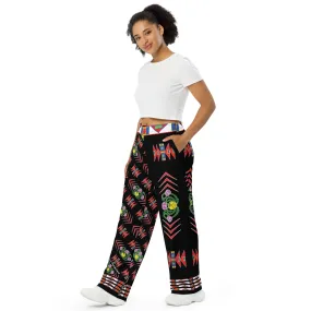Gratitude Black unisex wide-leg pants