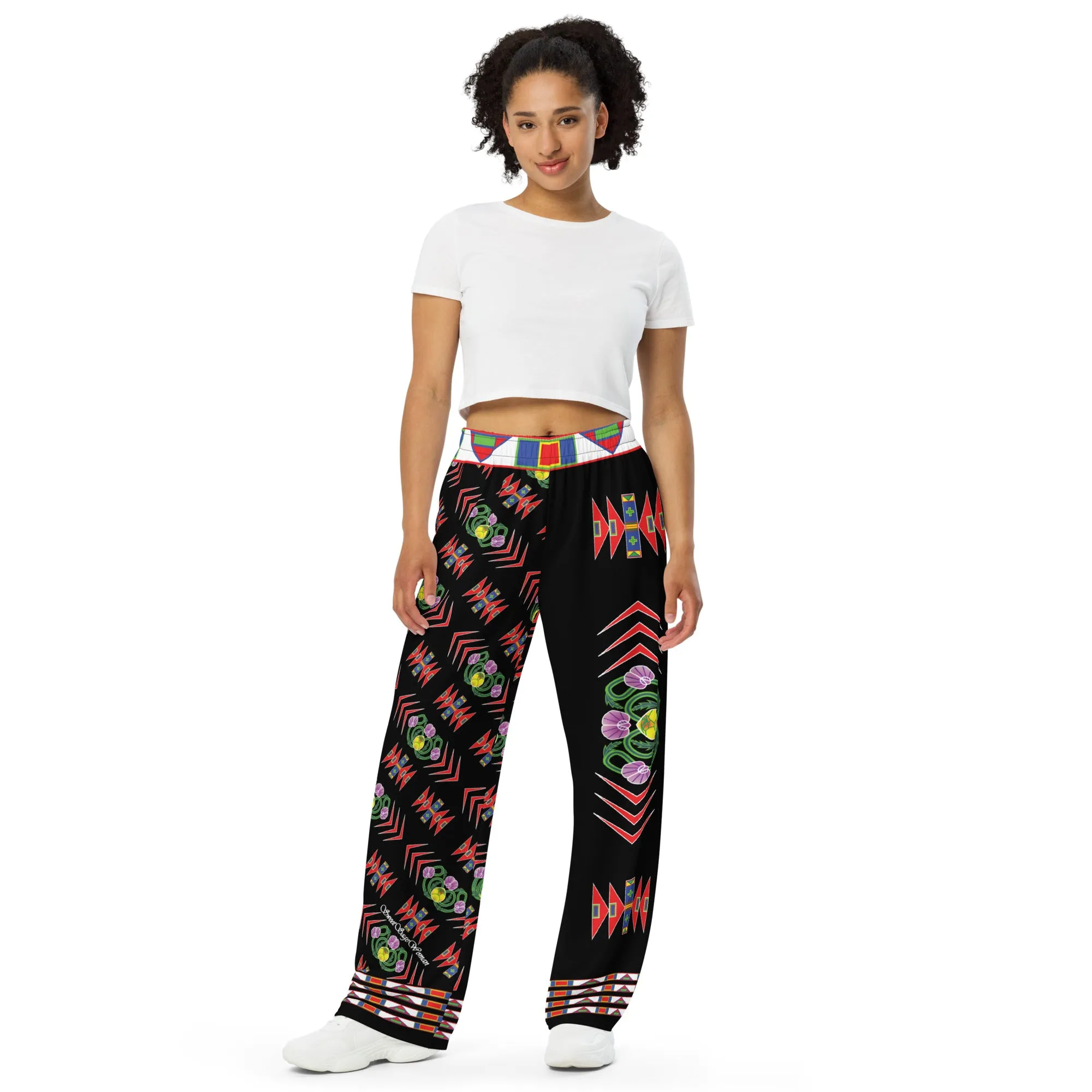 Gratitude Black unisex wide-leg pants