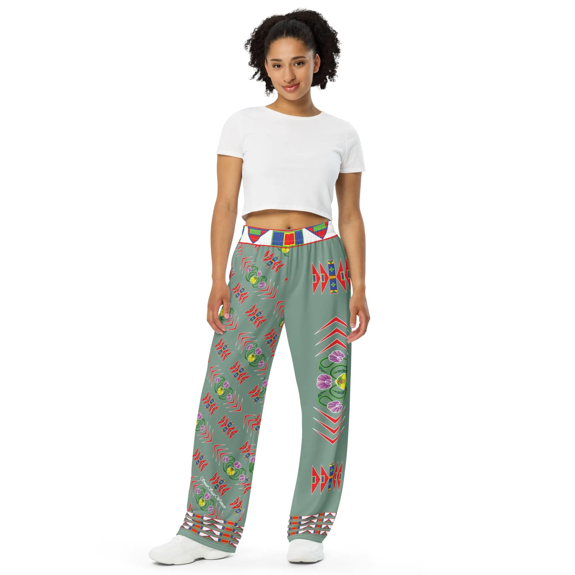 Gratitude Moss unisex wide-leg pants