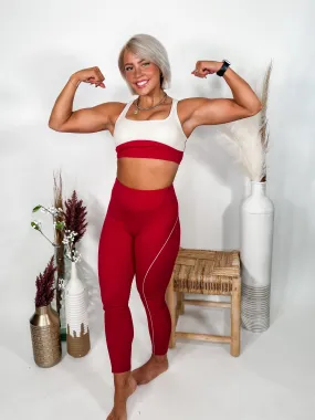 Hitting the Pavement Leggings, Red/Nude