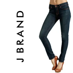 J Brand Mid Rise Rail Jeans in 'Dark Vintage' - Size 24