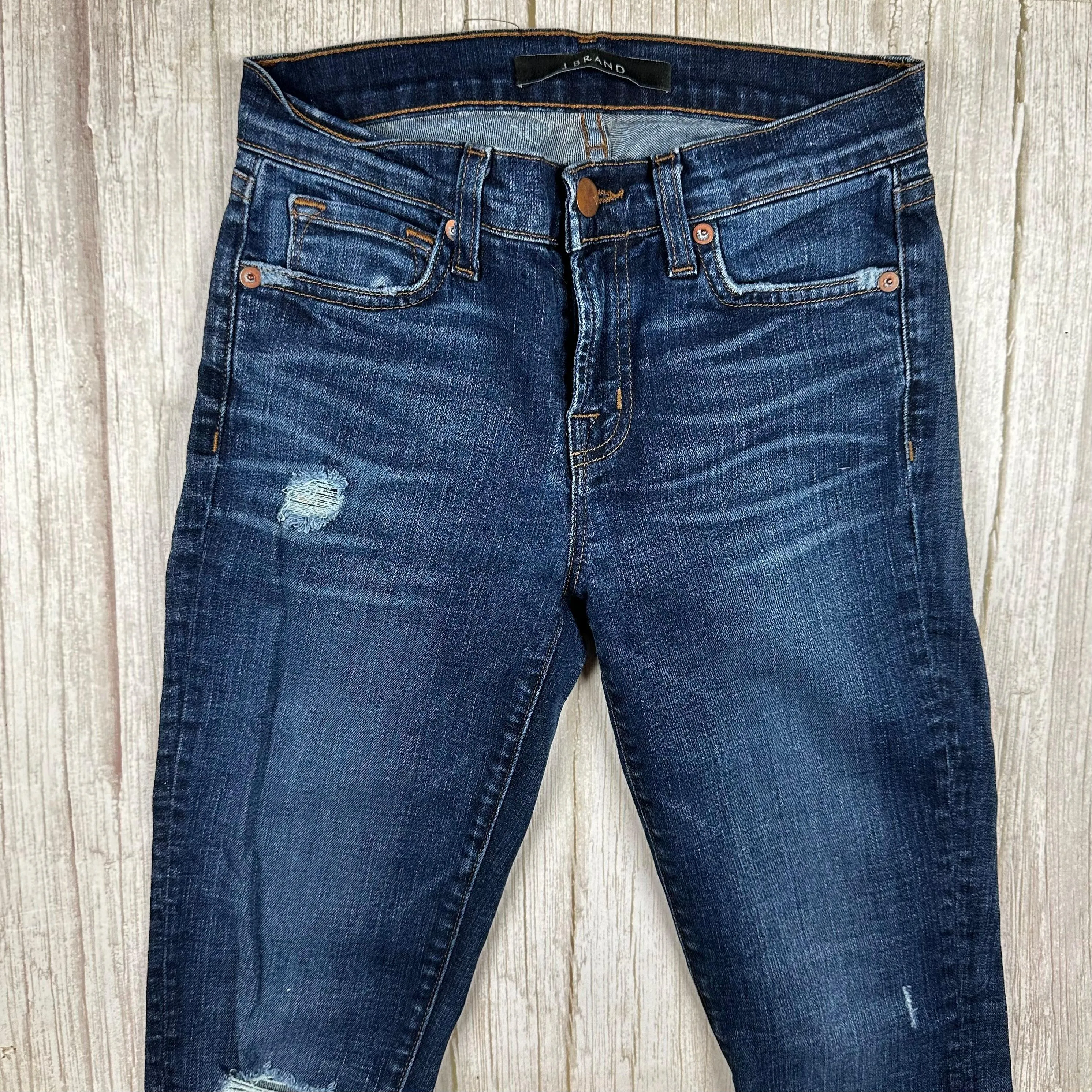 J Brand Mid Rise Rail Jeans in 'Norfolk' - Size 25