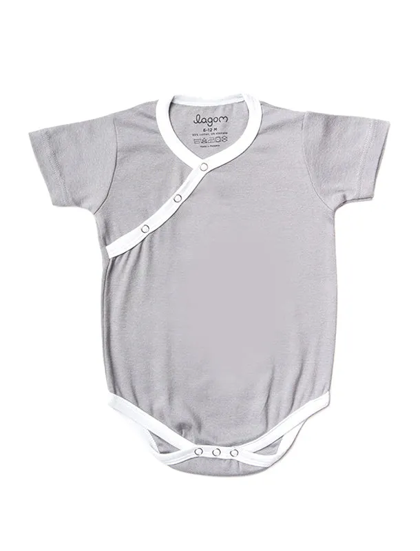 Kimono Grey Short Sleeve Onesie