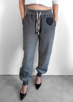 Louis Vuitton Over-dyed Cotton Sweatpants With Lv Patch