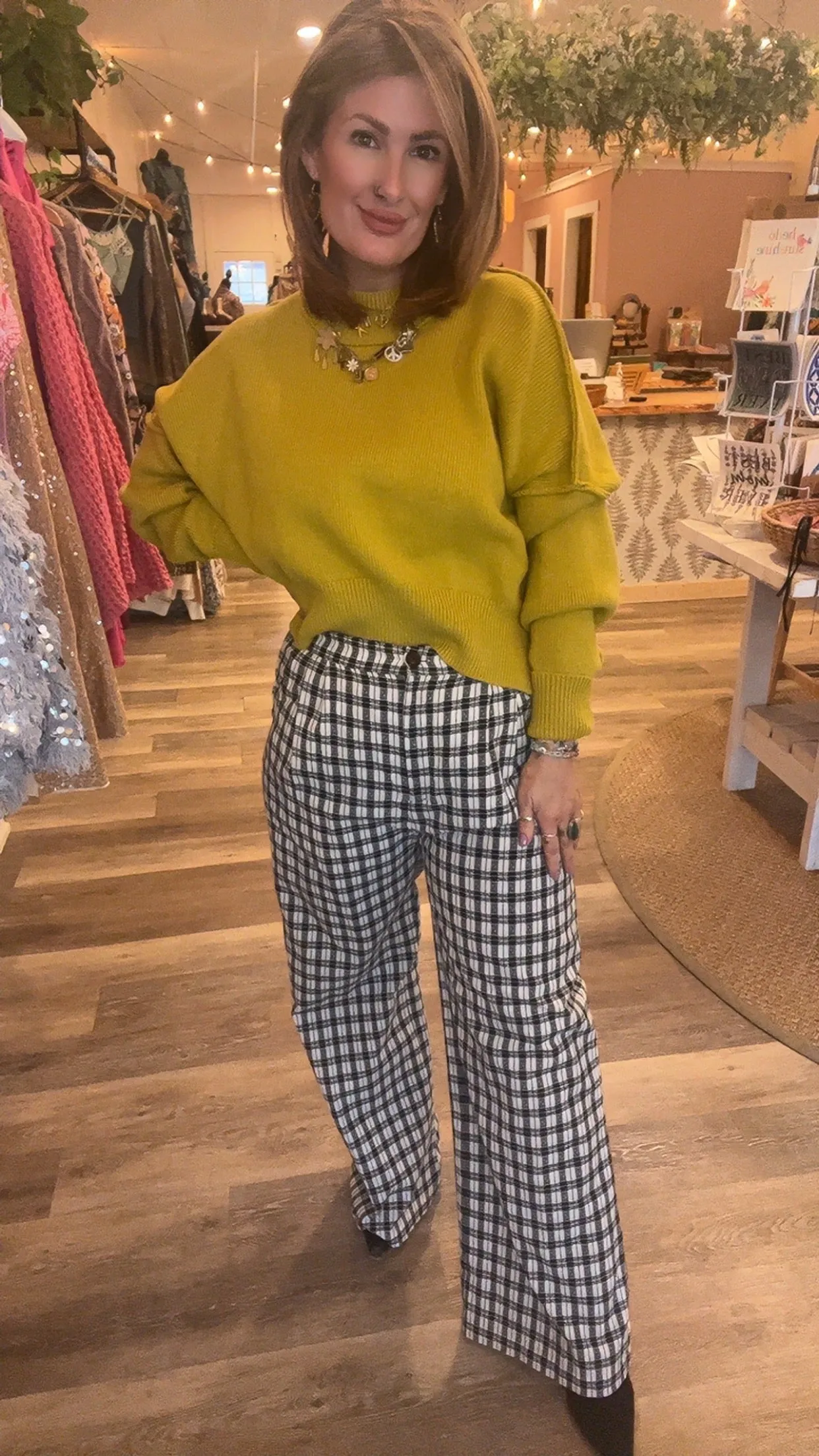 Molly Plaid Wide Leg Pants
