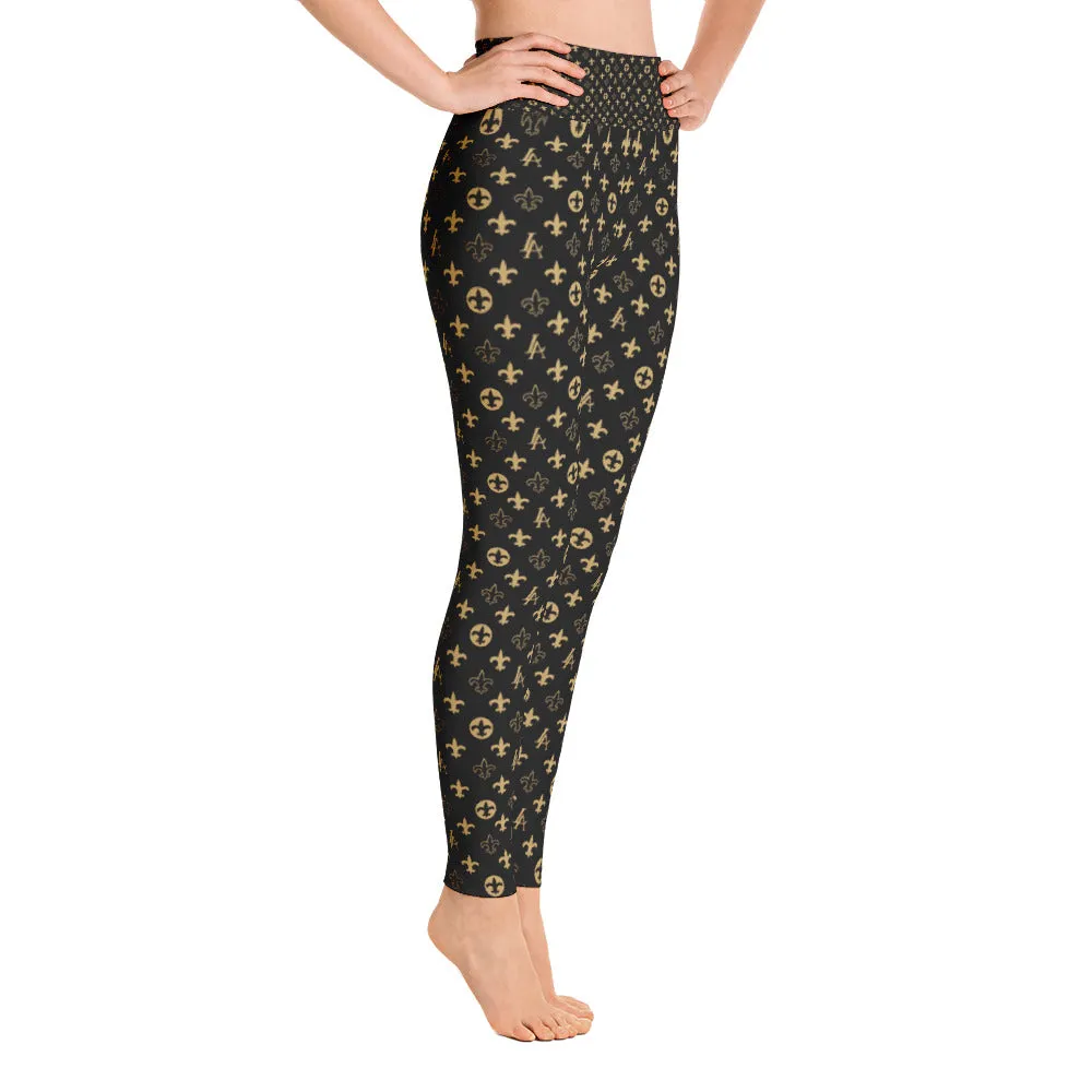 New Orleans Saints Louisiana Elegance "Louis" Premium Yoga Leggings