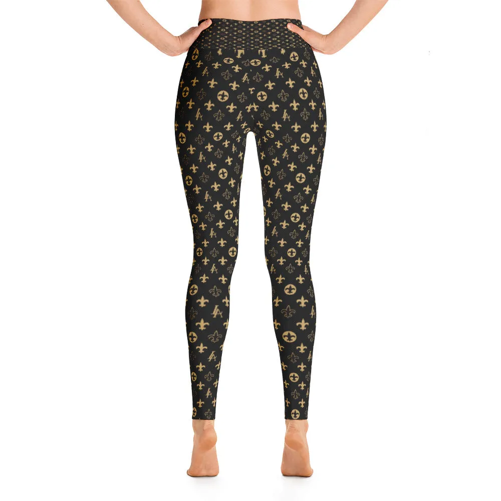 New Orleans Saints Louisiana Elegance "Louis" Premium Yoga Leggings