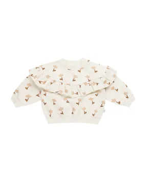 Relaxed Ruffle Sweatshirt Set - Tulips