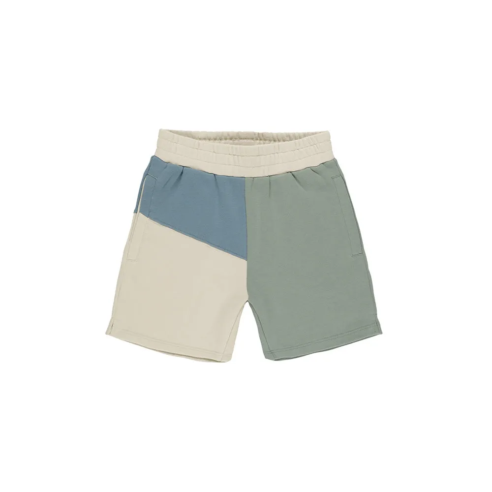 Relaxed Sweatshirt & Shorts Set | Colour Block