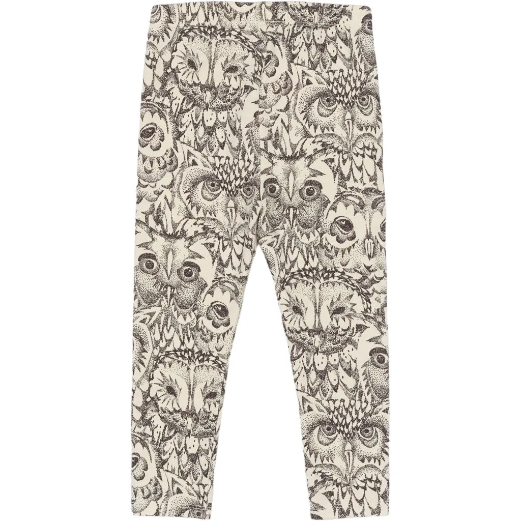 SGPaula Baby Leggings m/Ugler - Cremehvid (Cream)