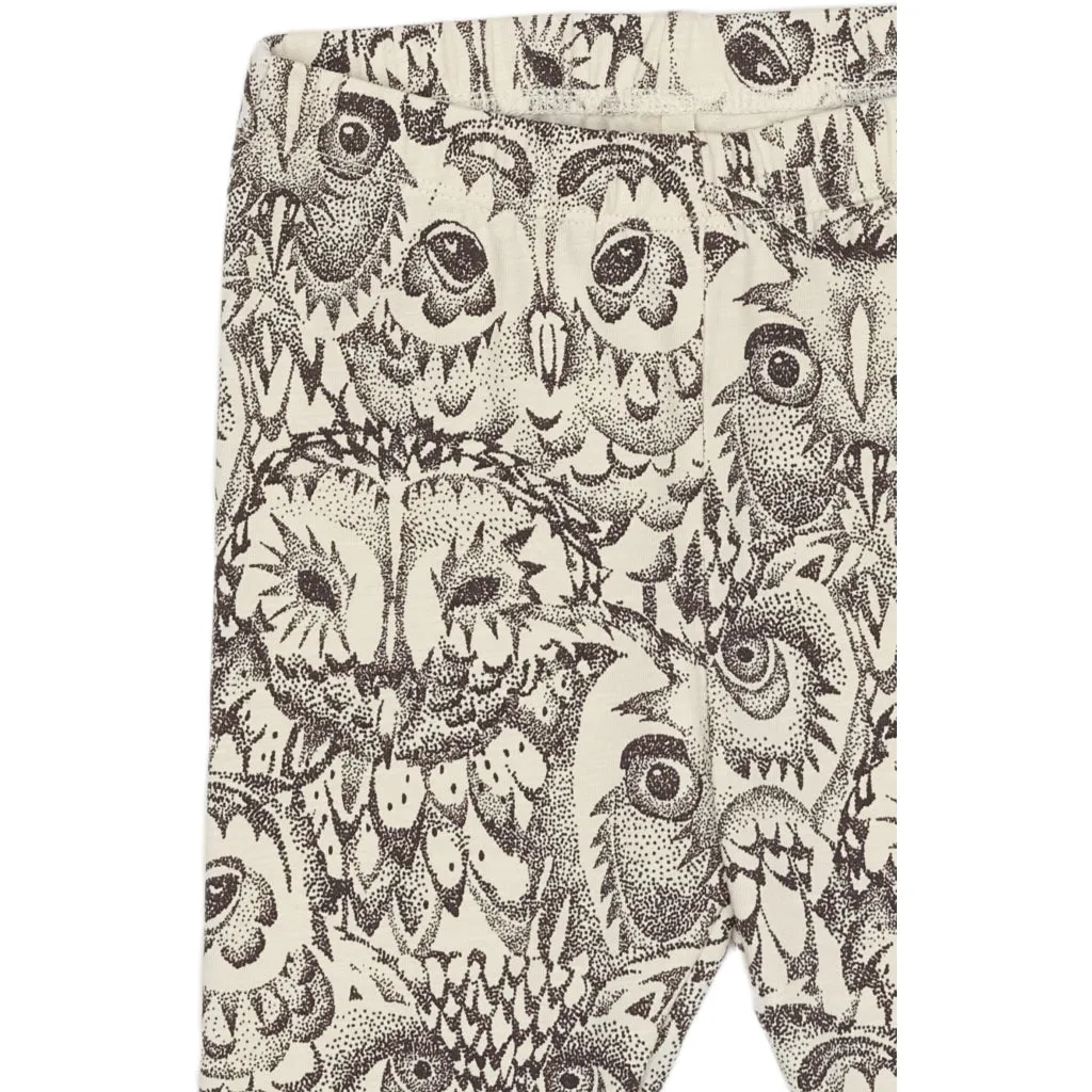 SGPaula Baby Leggings m/Ugler - Cremehvid (Cream)
