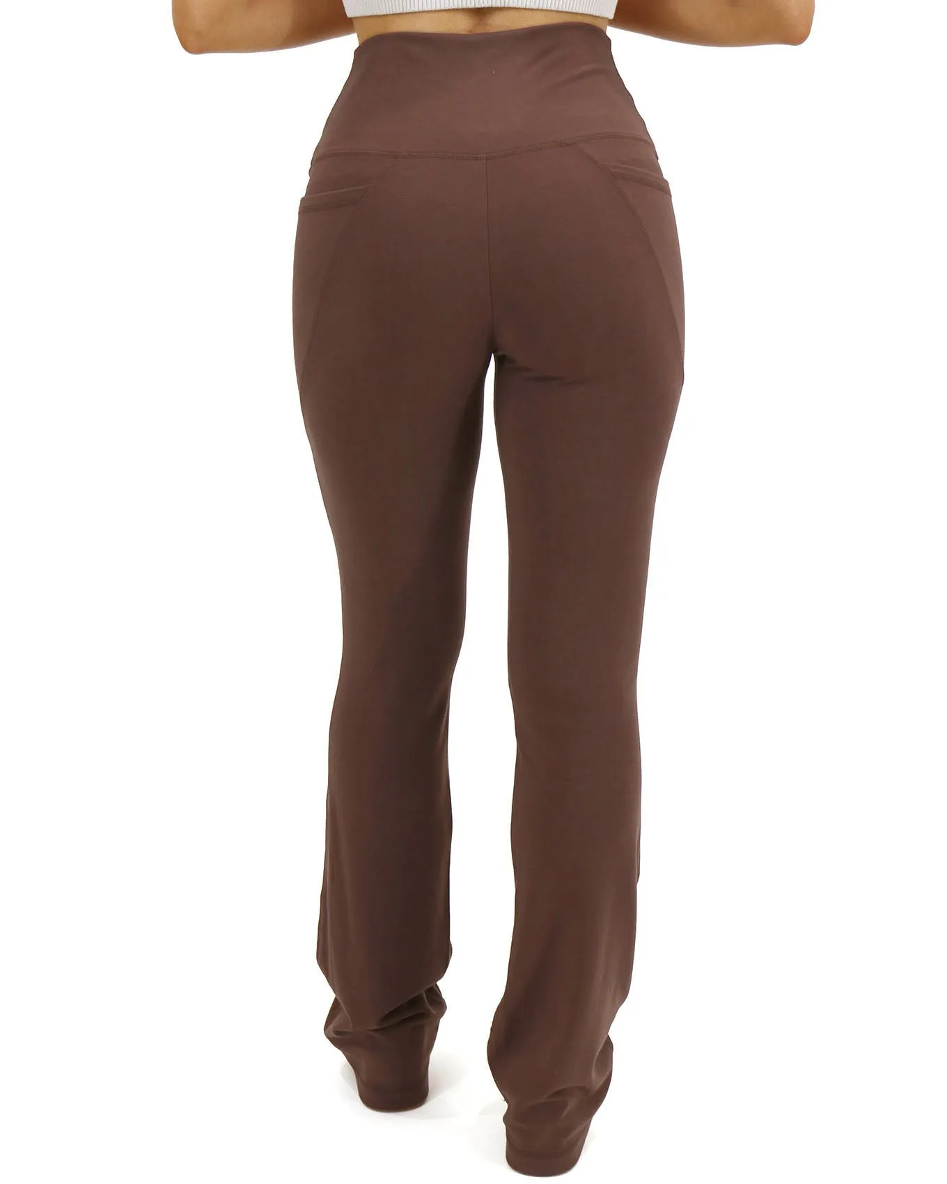 Soft-Stretch Dark Brown Flare Leggings