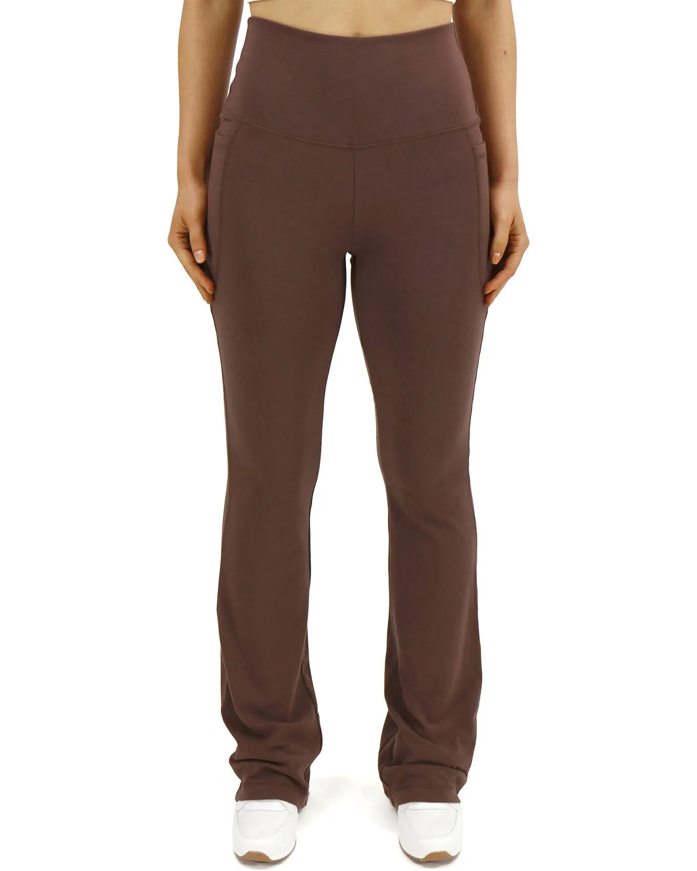 Soft-Stretch Dark Brown Flare Leggings