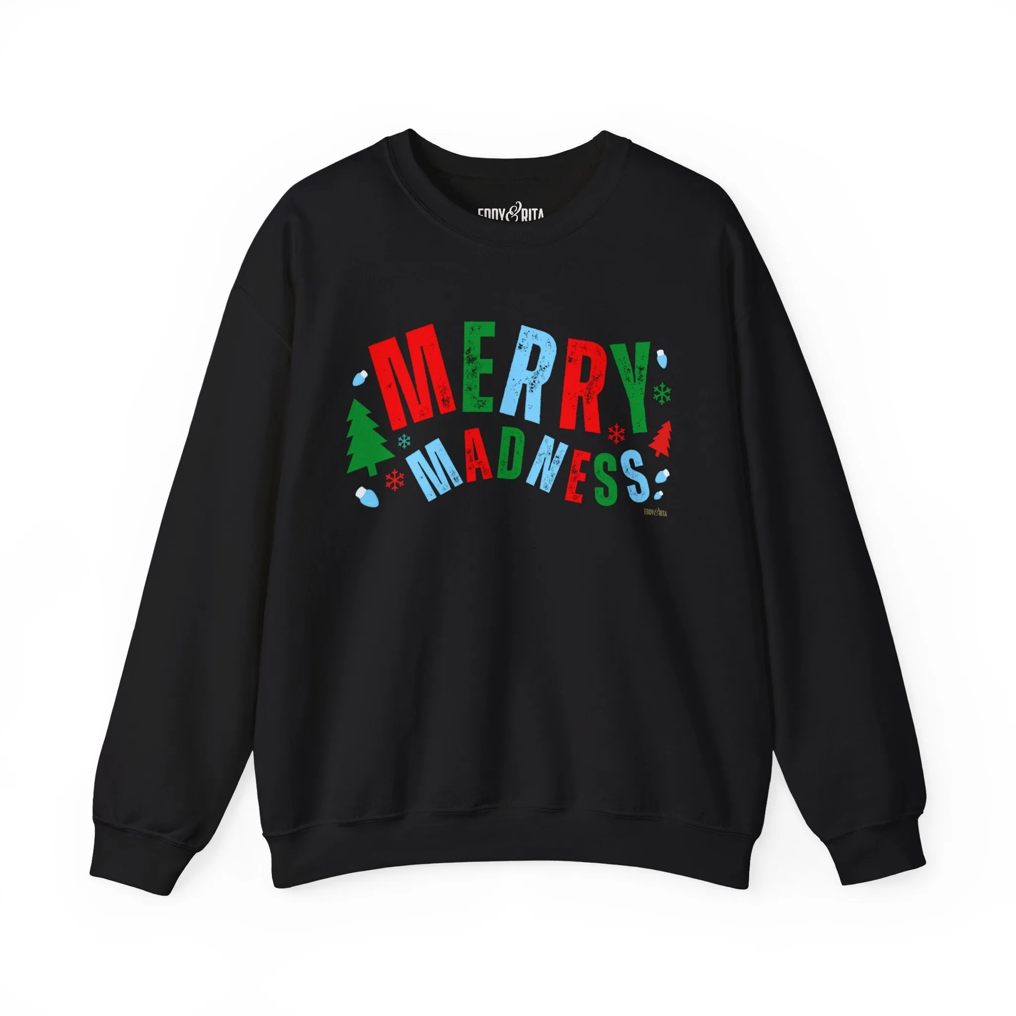 Women's Heavy Sweatshirt – "Merry Madness" Fun and Festive Christmas Graphic Sweatshirt