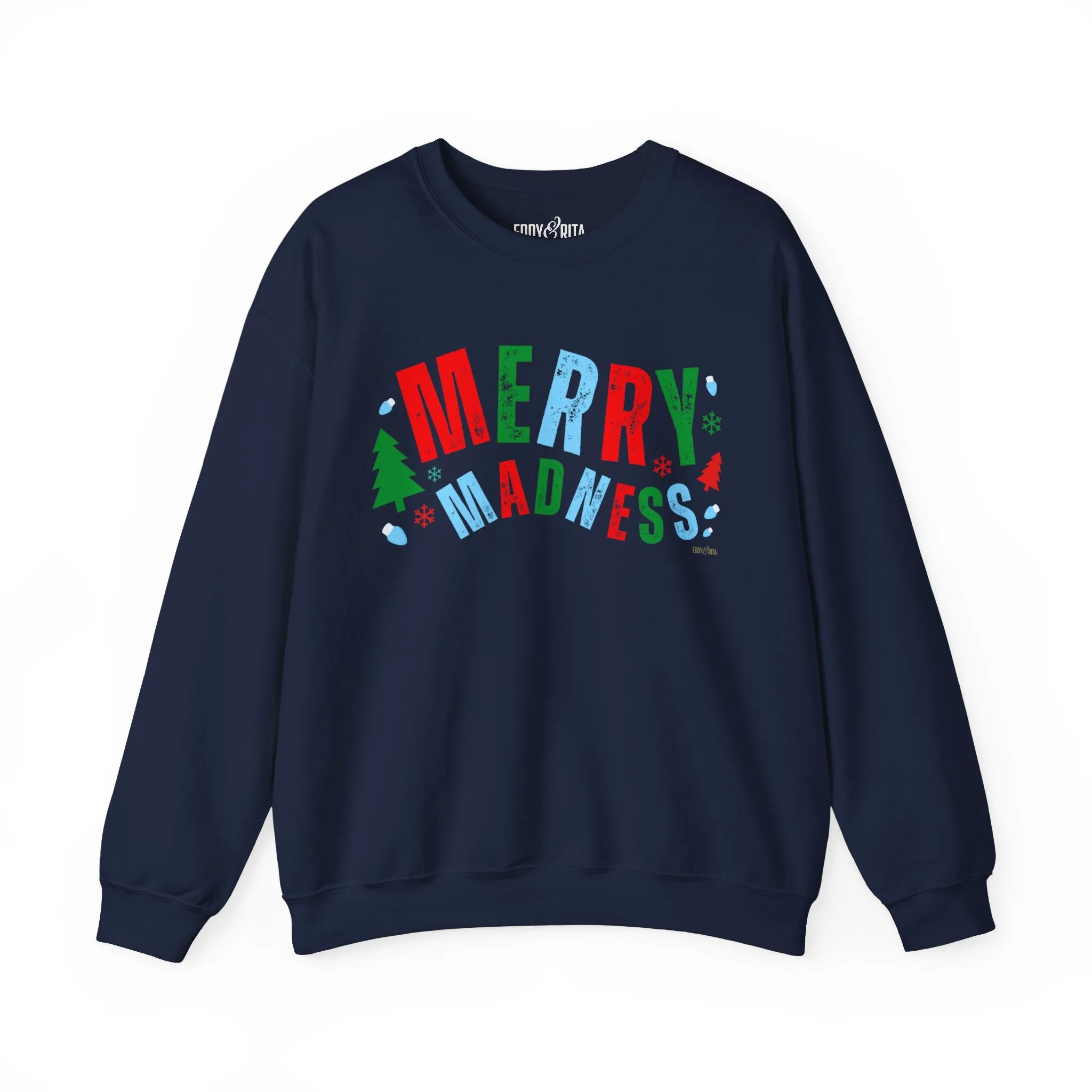Women's Heavy Sweatshirt – "Merry Madness" Fun and Festive Christmas Graphic Sweatshirt