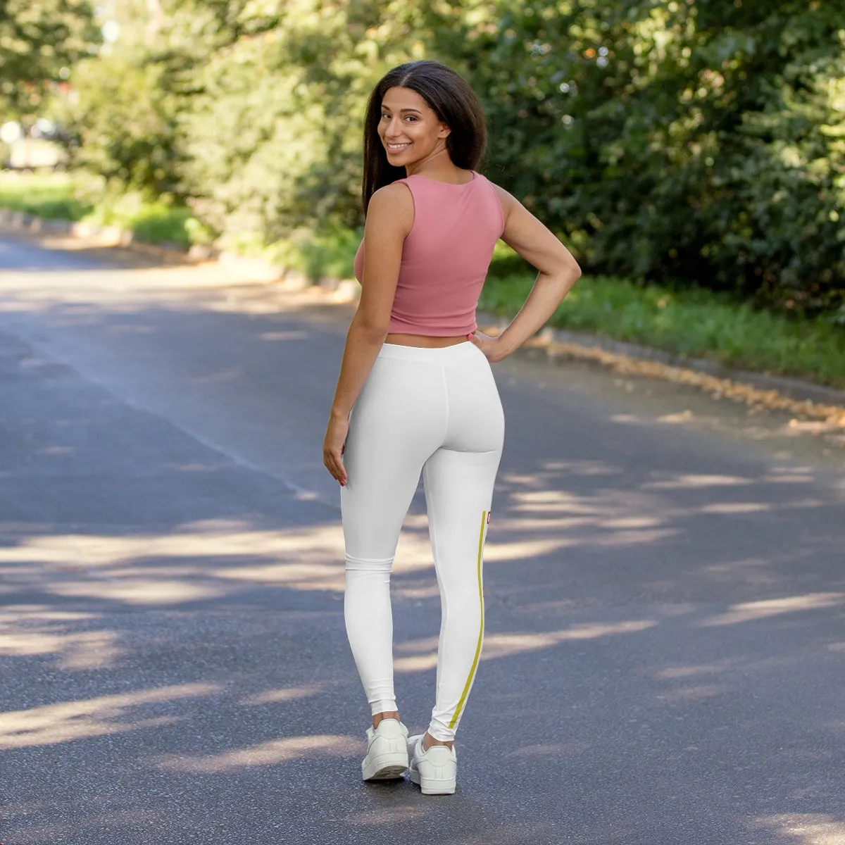 Women's Spandex Leggings ( My body my rules ) WHITE